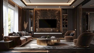 奢华现代风客厅室内设计