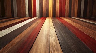 多彩拼接木地板空间展示