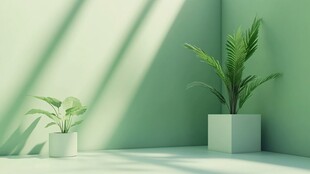 清新角落的绿植光影之美