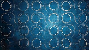 蓝色圆环几何图案背景