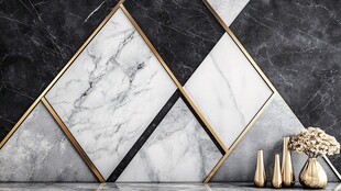 几何大理石墙饰与摆件