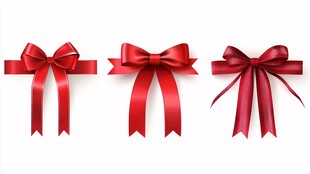 红色精美蝴蝶结装饰集合