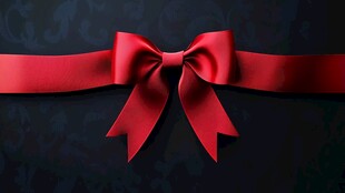 红色蝴蝶结丝带装饰图