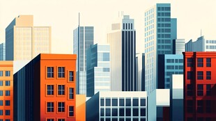 现代都市建筑群景观