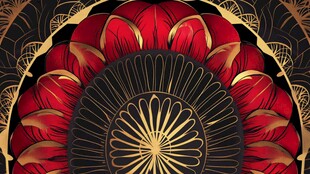 华丽红金中式复古花纹图案