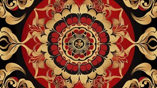 华丽复古风花卉装饰图案