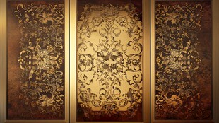 复古华丽花纹金属装饰画