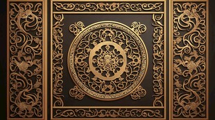 中式黑金雕花装饰图案