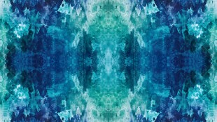 蓝绿渐变对称抽象艺术图案