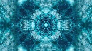 蓝绿色梦幻对称花纹图案