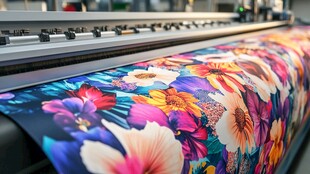 大幅花卉图案的数码印花机