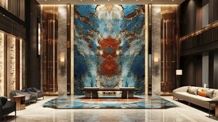 奢华中式大厅艺术装饰墙