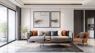 现代简约风客厅室内场景