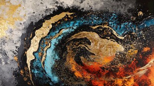 抽象炫彩流体艺术画作