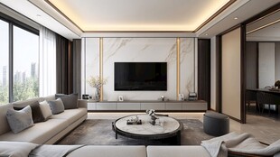 现代轻奢风客厅优雅空间