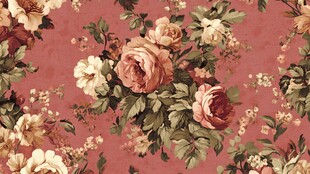 复古花卉图案的精美壁纸