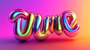 炫彩金属风June艺术字