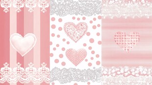 粉色浪漫爱心蕾丝背景图