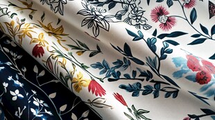 花卉印花布料展示