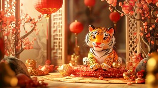 萌虎贺岁 新春氛围浓