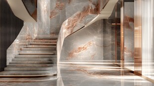 现代奢华大理石旋转楼梯