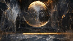 黑金大理石质感艺术空间