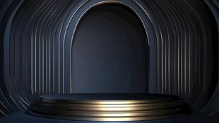 黑金质感拱形展示舞台