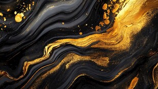 黑金流动纹理艺术背景图