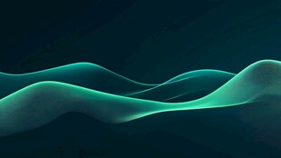 梦幻蓝绿渐变流动线条