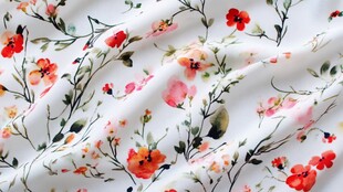 花卉印花布料纹理特写