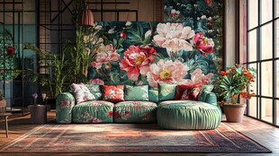 复古花卉风客厅舒适空间