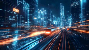 未来都市光影极速景象