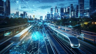 未来都市中的高速交通景观