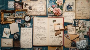 复古手写信件与珍贵旧物