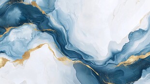 蓝白金流动纹理艺术图案