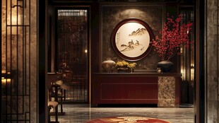 中式典雅玄关室内设计图景