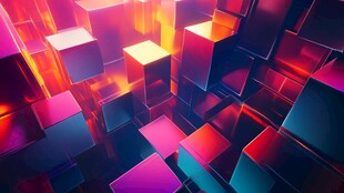 炫彩立体方块的梦幻空间