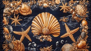金色贝壳海星海洋饰品组合