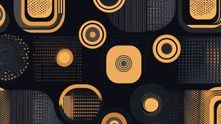 黑金几何抽象无缝图案