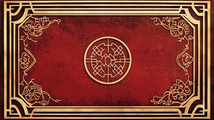 复古红金中式花纹背景图