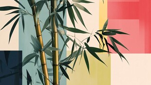 现代风竹景插画