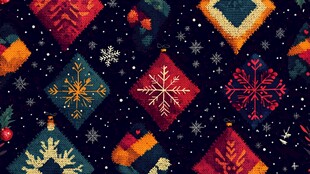 圣诞针织风图案精美装饰