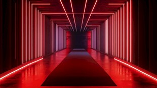 未来感霓虹隧道空间场景