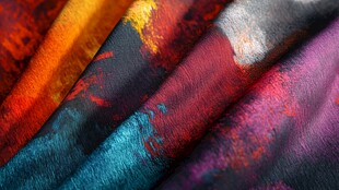 多彩绚丽的印花织物纹理