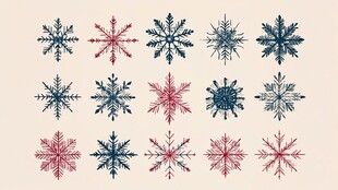 多彩雪花图案设计集合