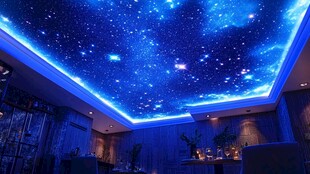 梦幻星空吊顶营造浪漫氛围
