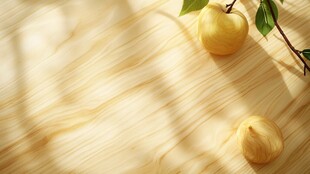 阳光下的黄梨与枝叶