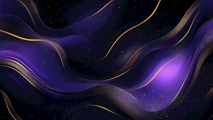 梦幻紫金色流动抽象背景