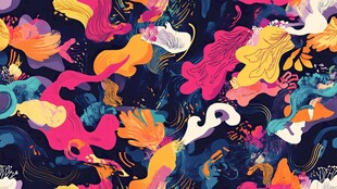 梦幻绚丽抽象流体艺术图案