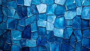蓝色碎瓷片马赛克墙面